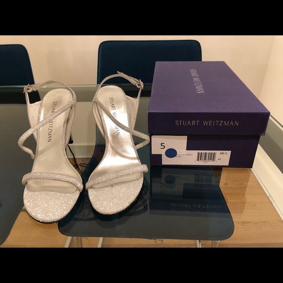 NEW Stuart Weitzman "Sensual" Sandal - silver 6.5M - Picture 2 of 7